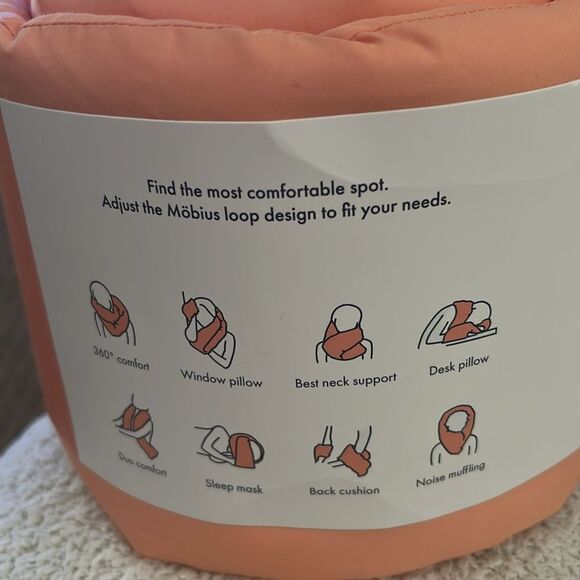 Infinity Travel - Infinity Pillow, Pink/Tangerine, one size, NWT display item - Picture 3 of 5